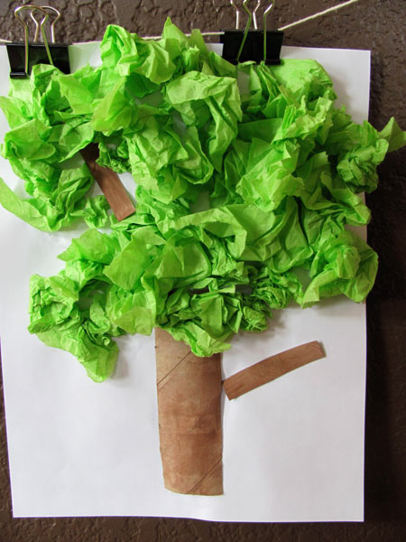 tissue paper tree Tissue Paper Tree from Projects For Preschoolers